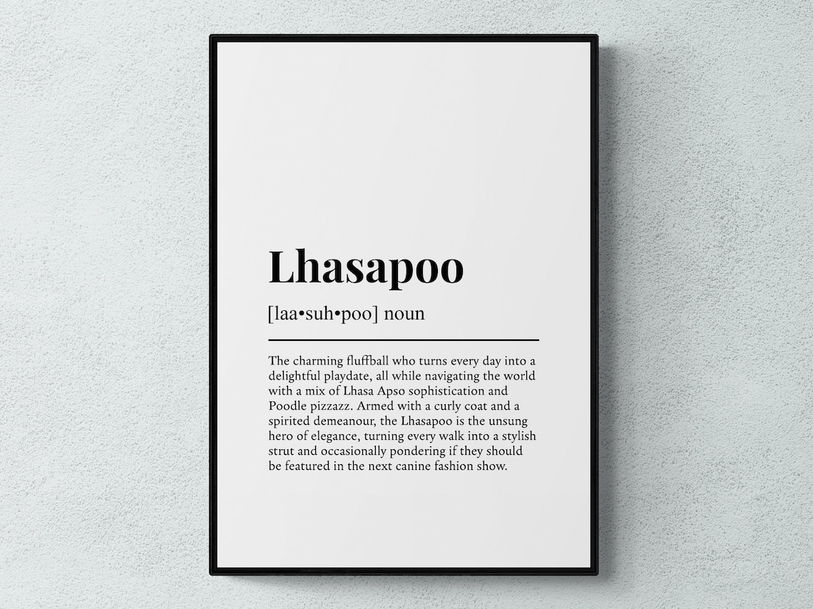 Lhasapoo Funny Definition Dog Humor Wall Art Print