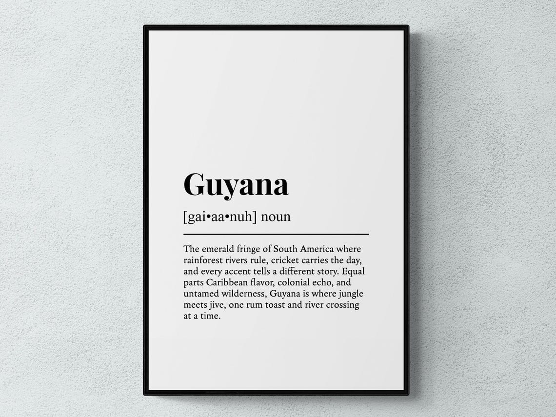 Guyana Funny Dictionary Definition Wild South America Gift Print