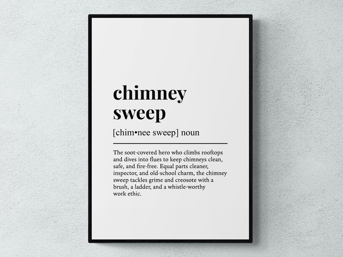 Chimney Sweep Funny Definition Job Work Gift Wall Art Print