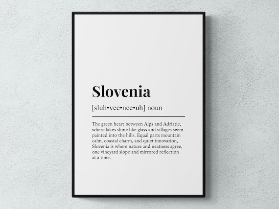 Slovenia Funny Definition Dictionary Style Green Europe Print