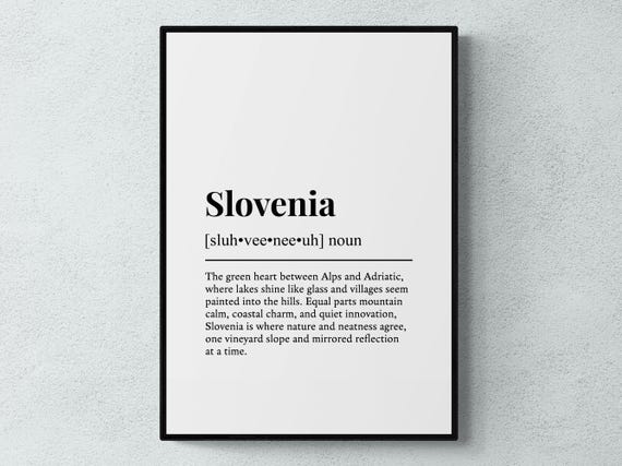 Slovenia Funny Definition Europe Gift Wall Art Print