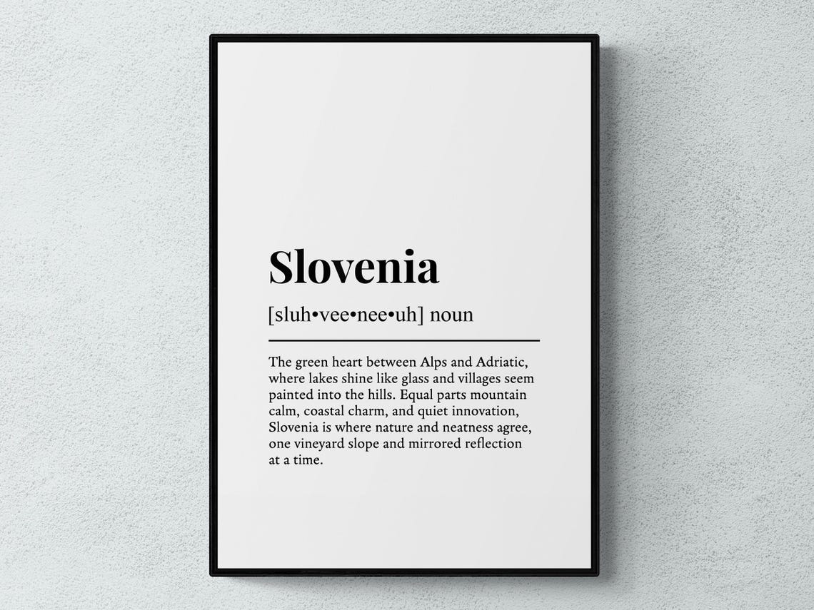 Slovenia Funny Definition Dictionary Style Green Europe Print