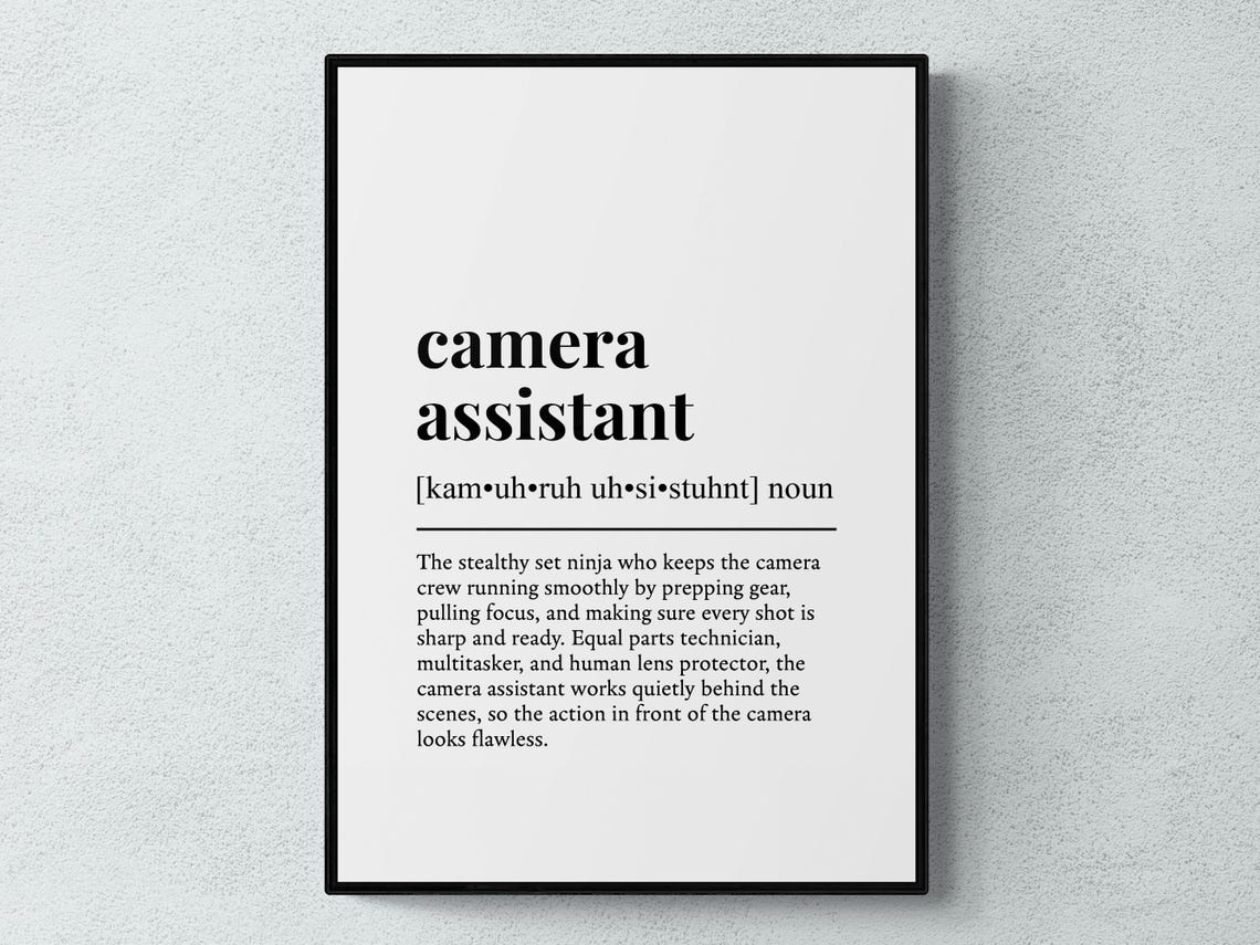 Camera Assistant Funny Definition Job Work Gift Wall Art Print