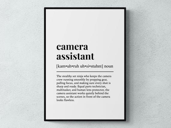 Camera Assistant Funny Definition Job Work Gift Wall Art Print