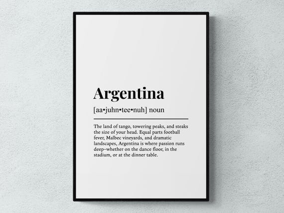Argentina Funny Definition South America Gift Wall Art Print