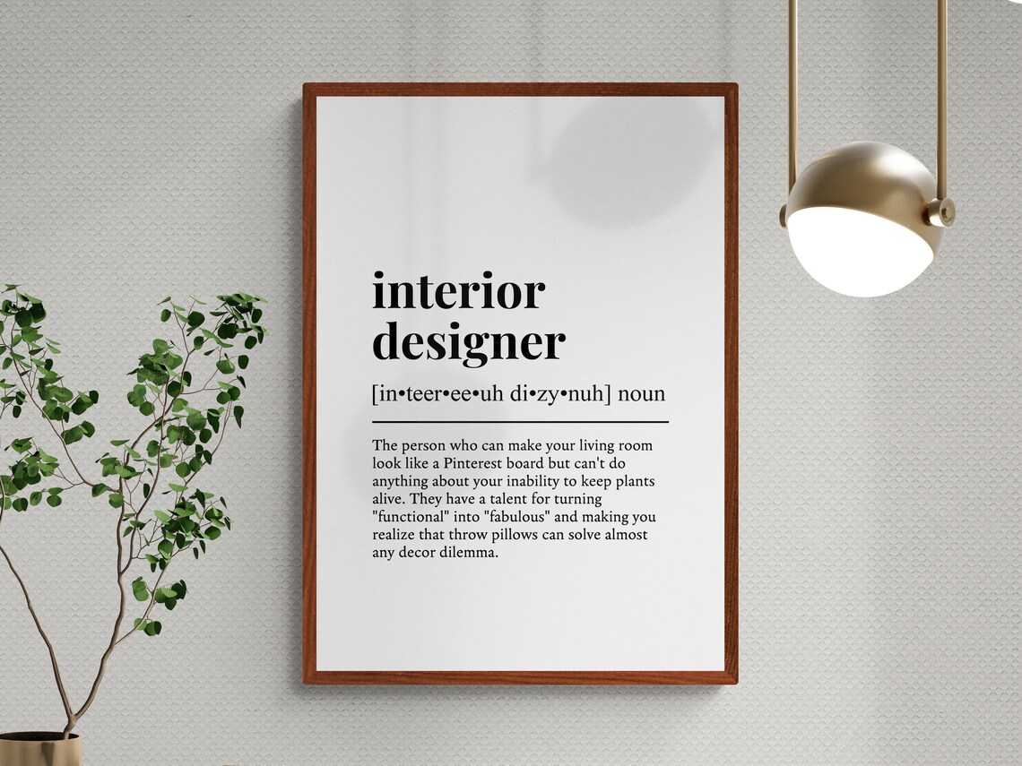 Interior Designer Funny Definition Typography Art Print - Image 3