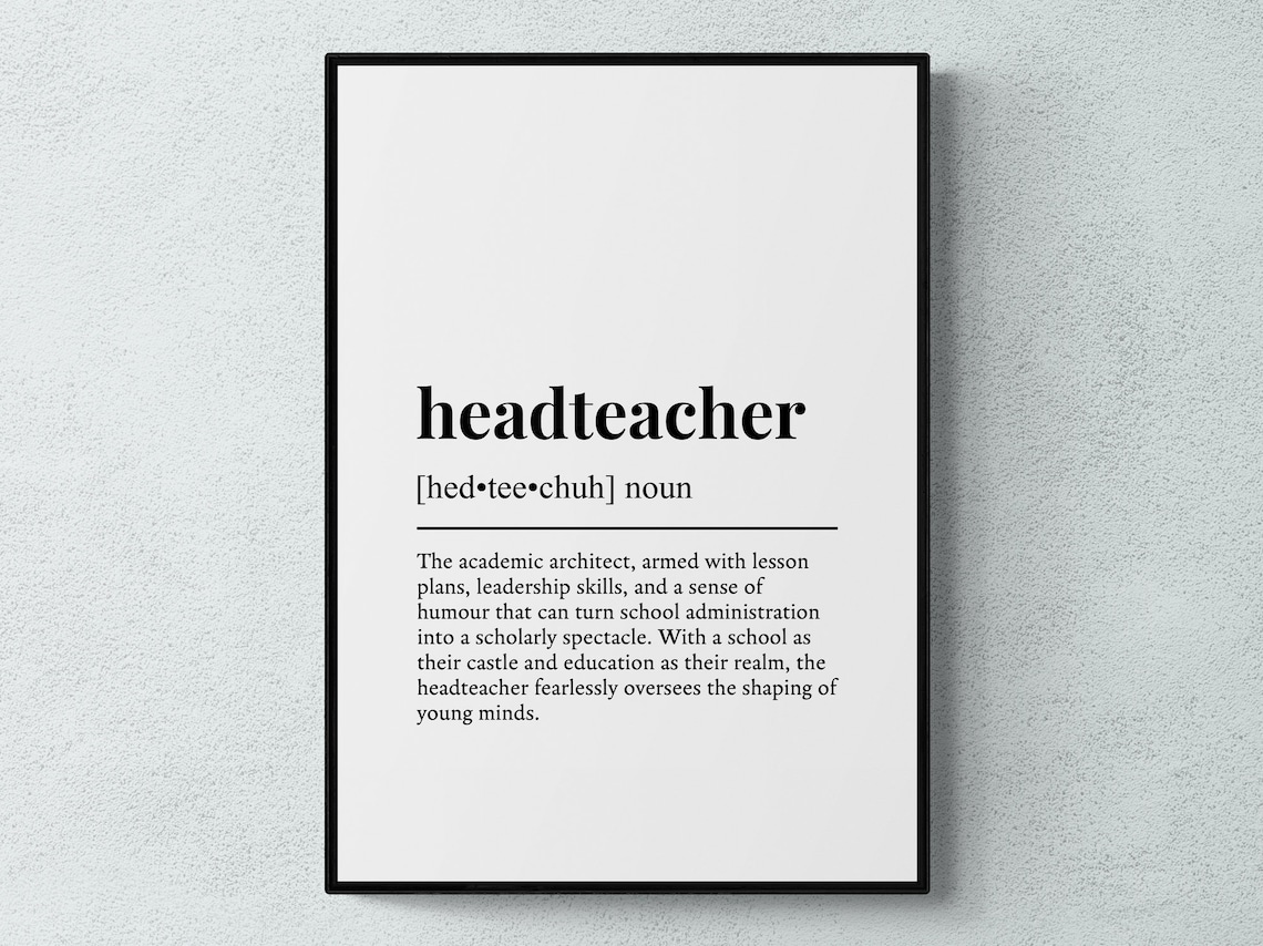 Headteacher Funny Definition Job Wall Art Print