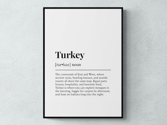 Turkey Funny Definition Asia Gift Wall Art Print
