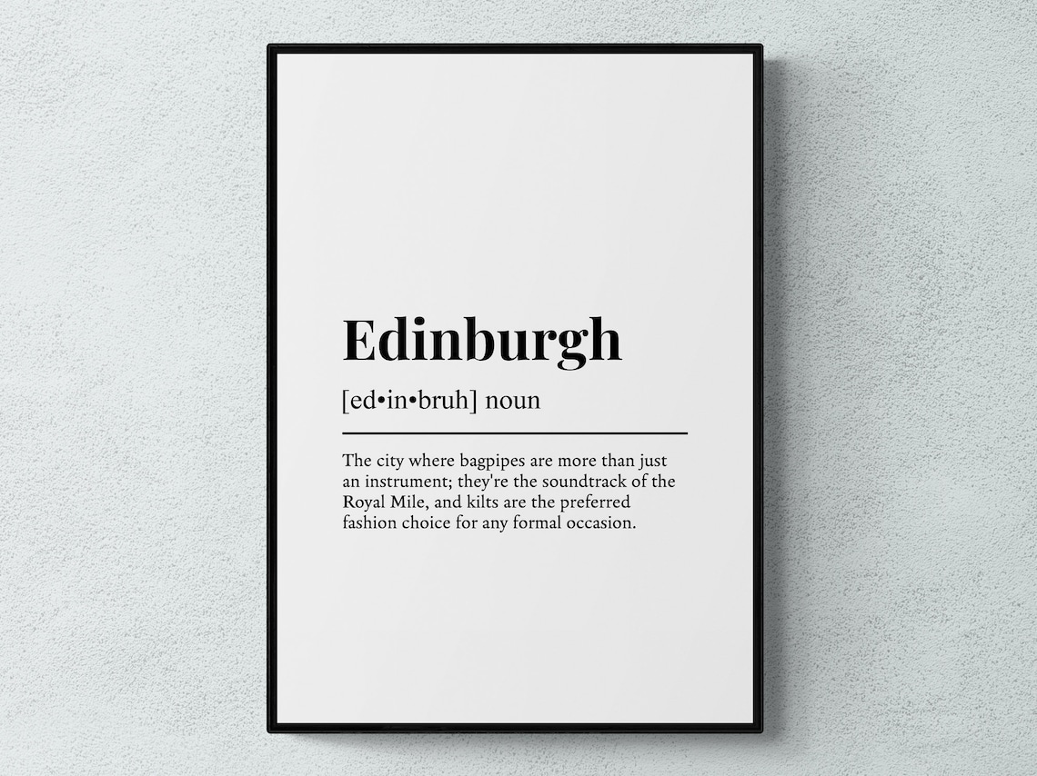 Edinburgh Funny Definition Travel Poster, Gift Wall Art