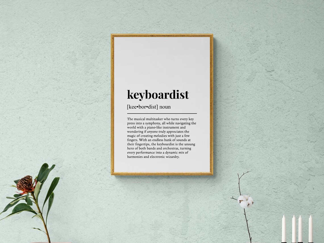 Keyboardist Funny Definition Hobby Gift Wall Art Print - Image 2