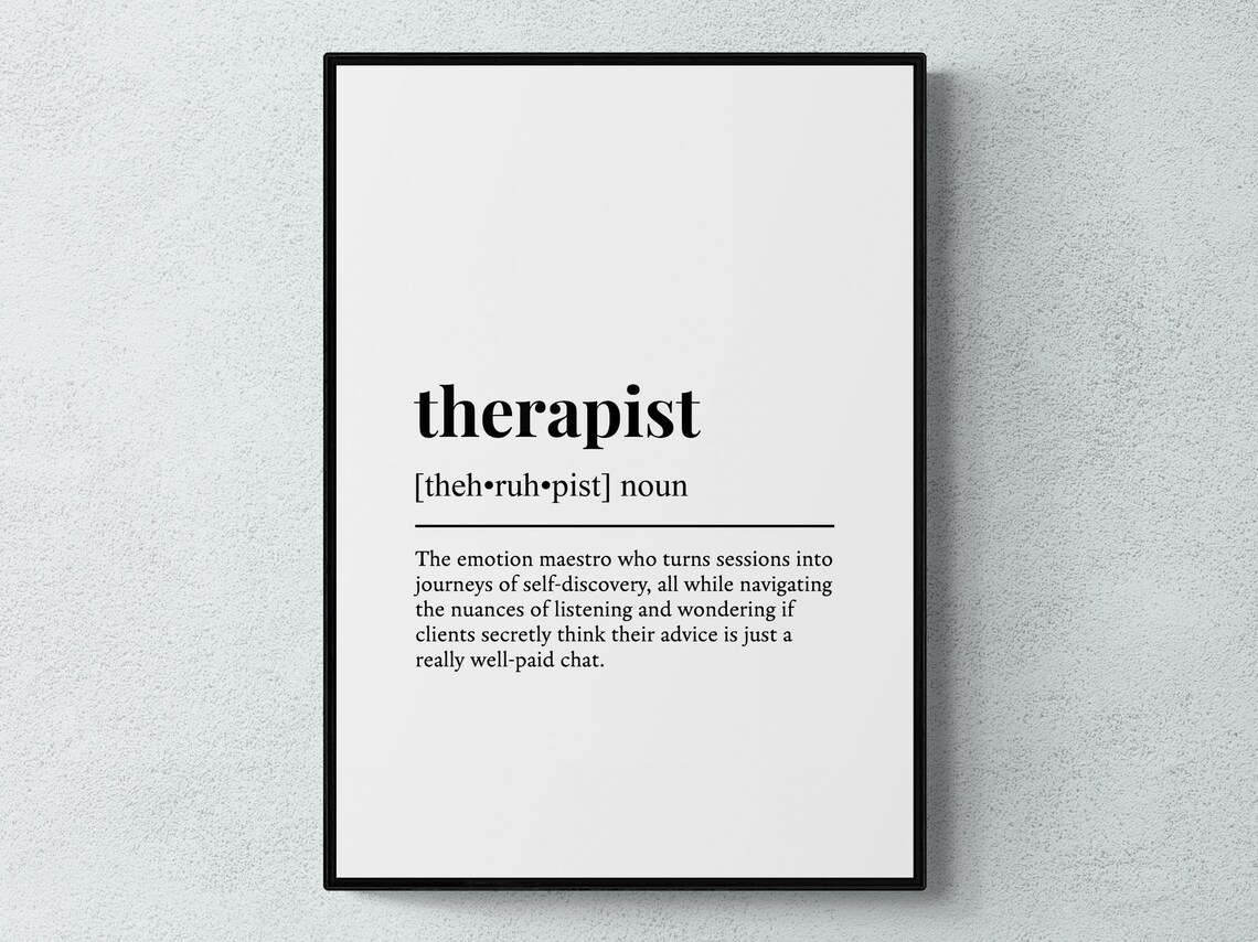 Therapist Funny Definition Job Work Gift Wall Art Print