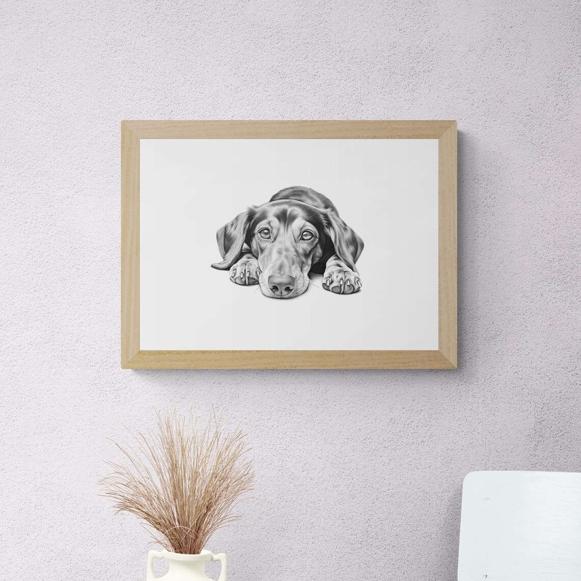 Dachshund Long Body Dog Head Down Sketch Vintage Style Dog Poster - Image 2