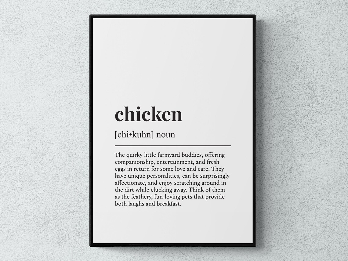 Chicken Funny Definition Pet Gift Poster