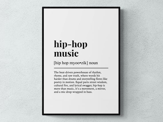 Hiphop Music Funny Definition Gift Wall Art Print