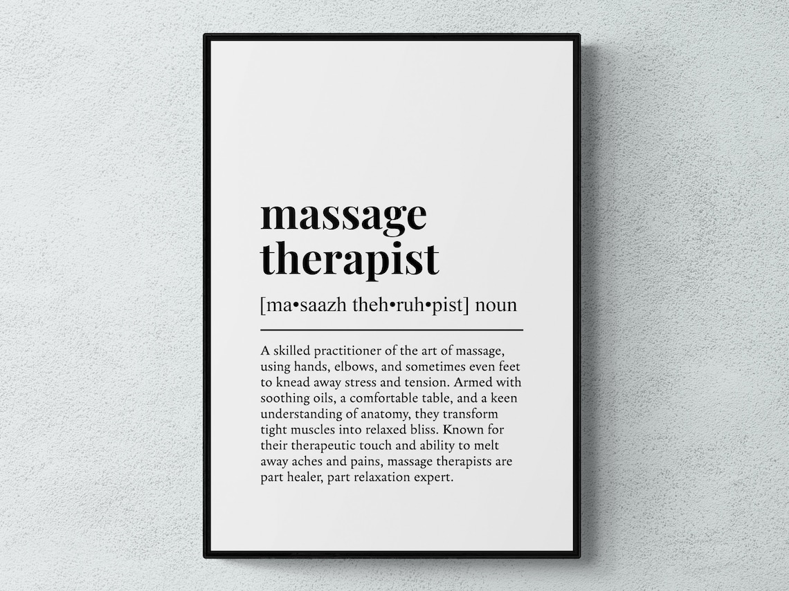 Massage Therapist Funny Definition Typography Poster Print