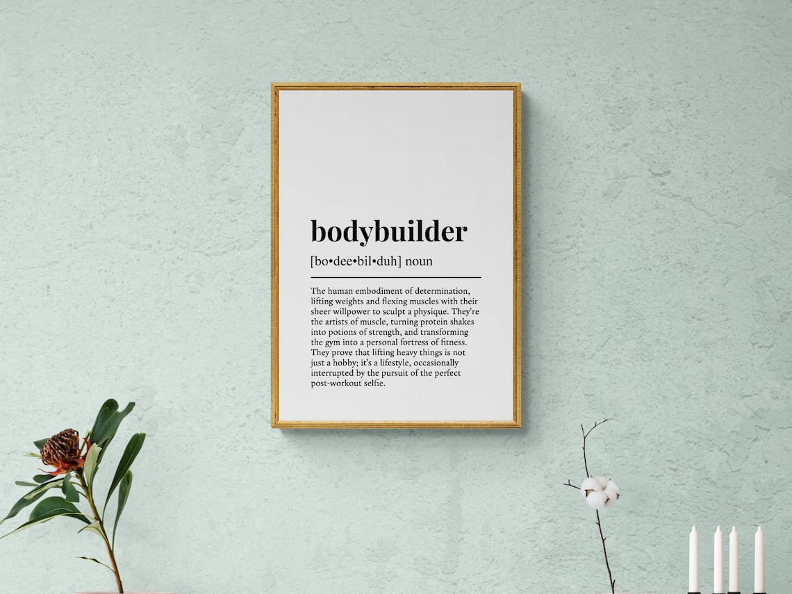 Bodybuilder Funny Definition Home Gift Wall Art Print - Image 2
