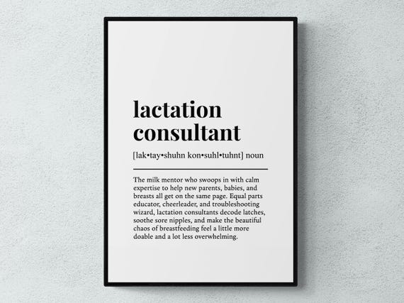 Lactation Consultant Funny Definition Job Work Gift Wall Art Print