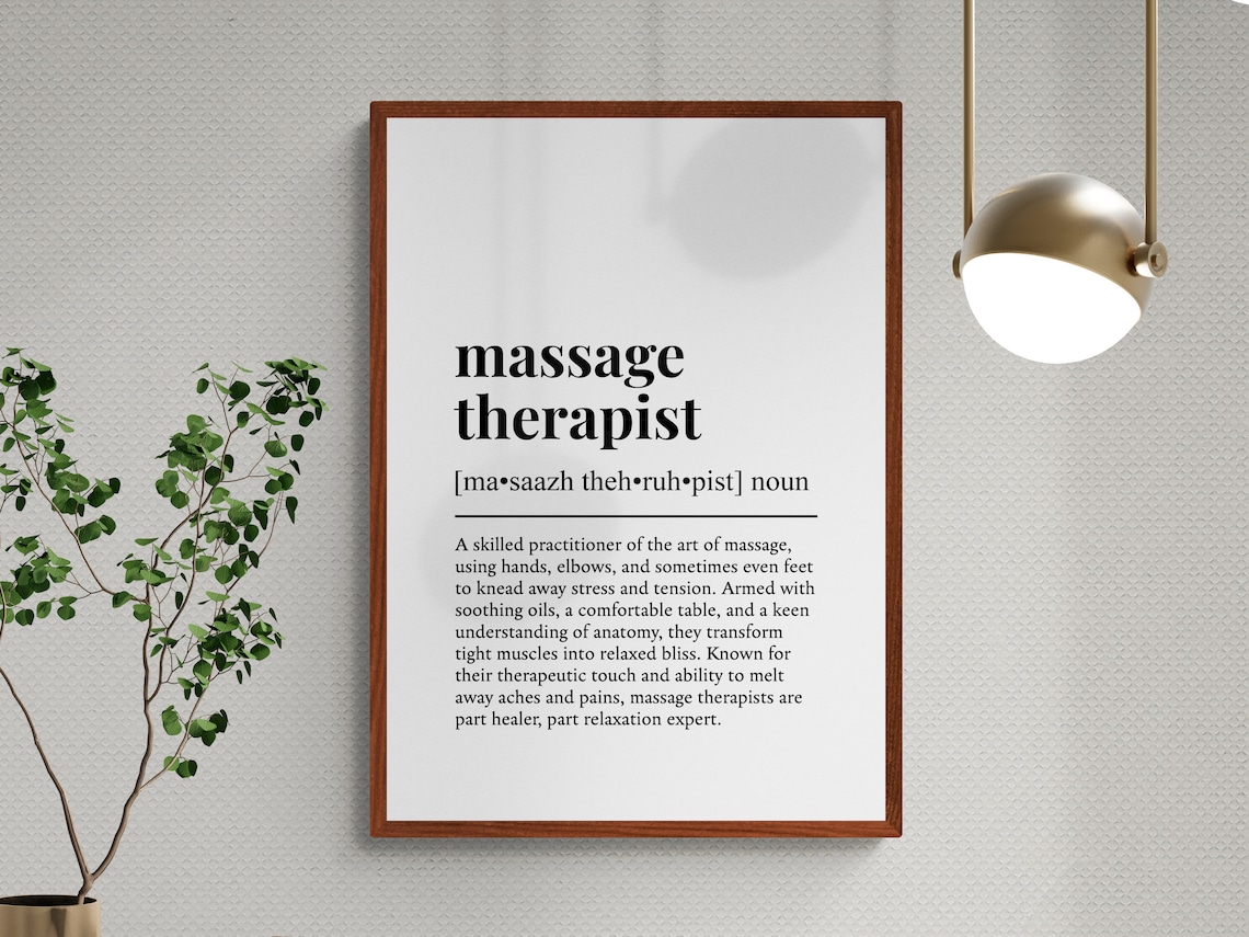 Massage Therapist Funny Definition Typography Poster Print - Image 3