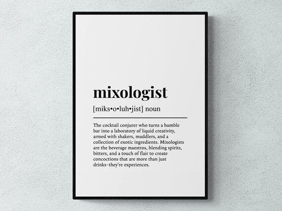 Mixologist Funny Definition Hobby Gift Wall Art Print