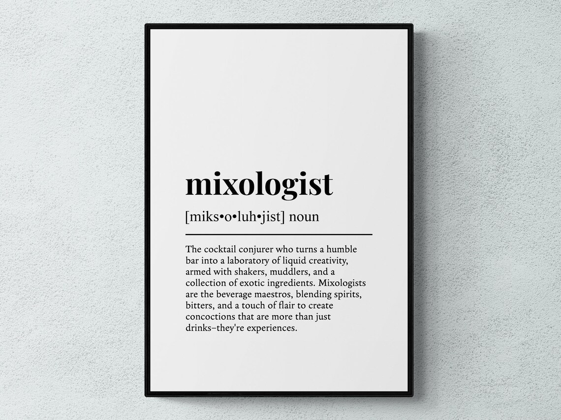 Mixologist Funny Definition Hobby Gift Wall Art Print