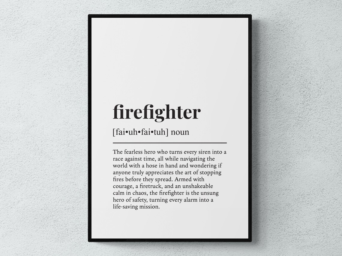 Firefighter Funny Definition Job Gift Art Print