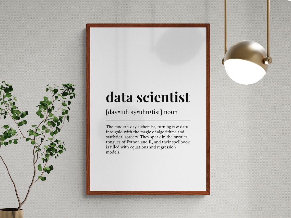 Data Scientist Funny Definition Job Work Gift Wall Art Print - Image 3