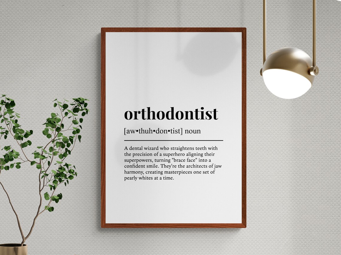 Orthodontist Funny Definition Job Work Gift Wall Art Print - Image 3
