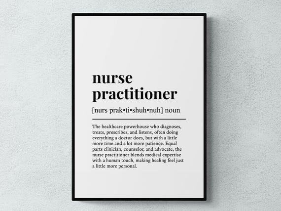 Nurse Practitioner Funny Definition Job Work Art Print