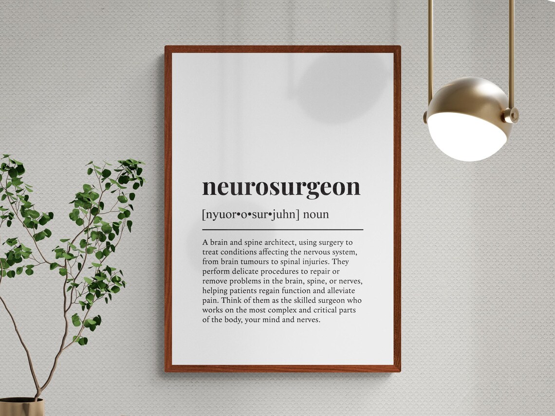 Neurosurgeon Funny Definition Job Work Gift Wall Art Print - Image 3
