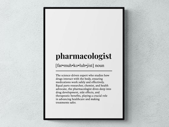 Pharmacologist Funny Definition Job Work Gift Wall Art Print