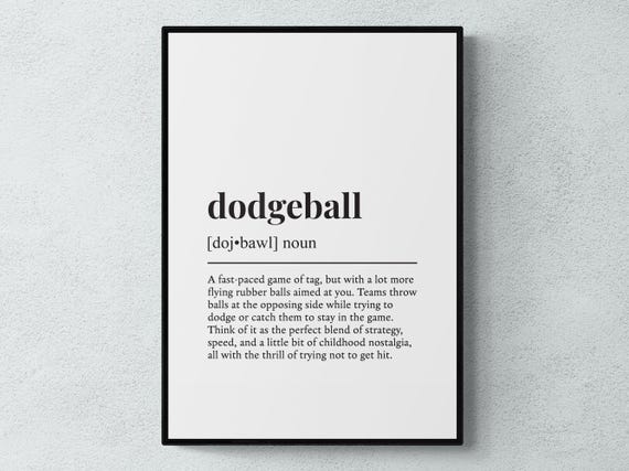 Dodgeball Funny Definition Sport Poster Print