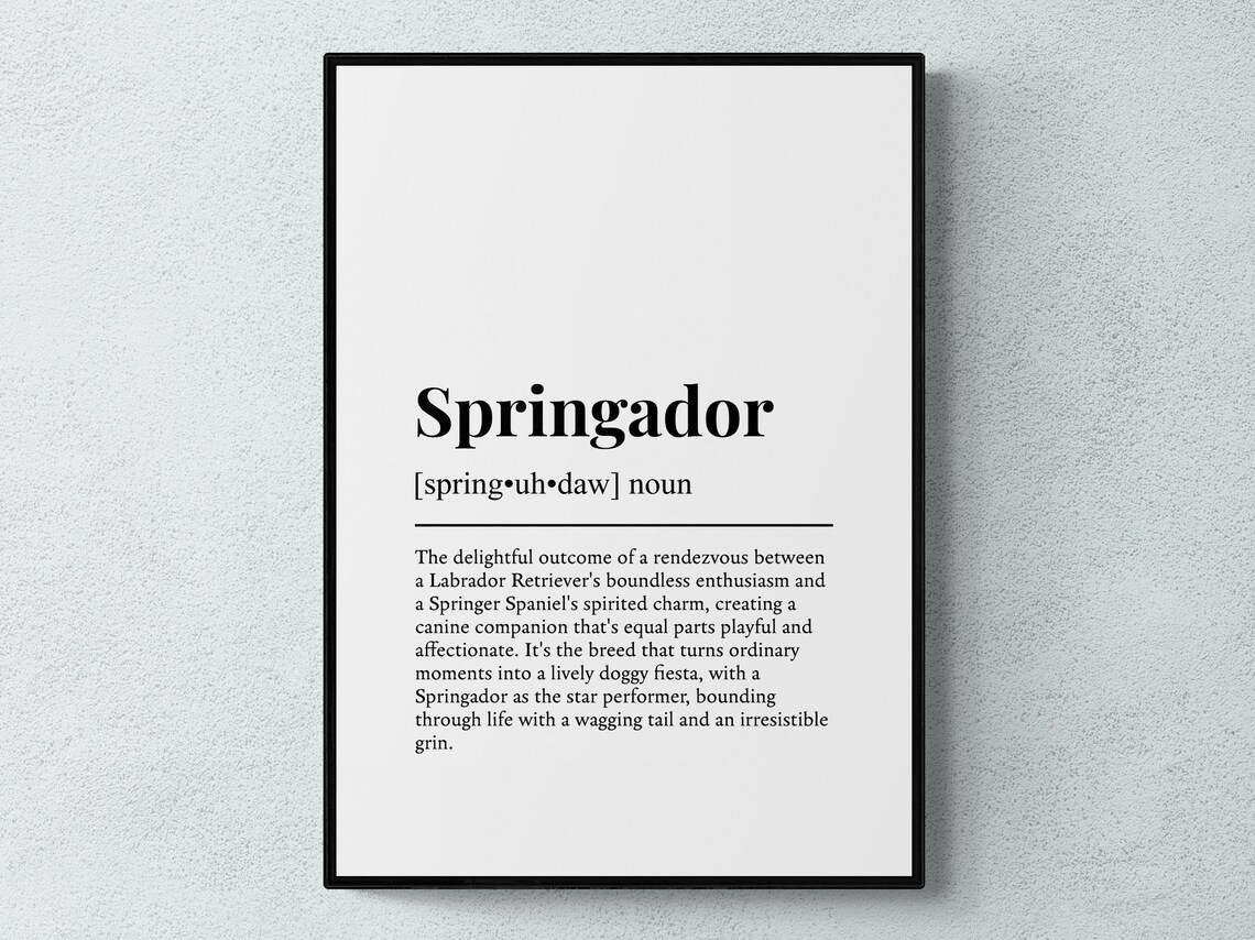 Springador Funny Dog Definition Wall Art Print