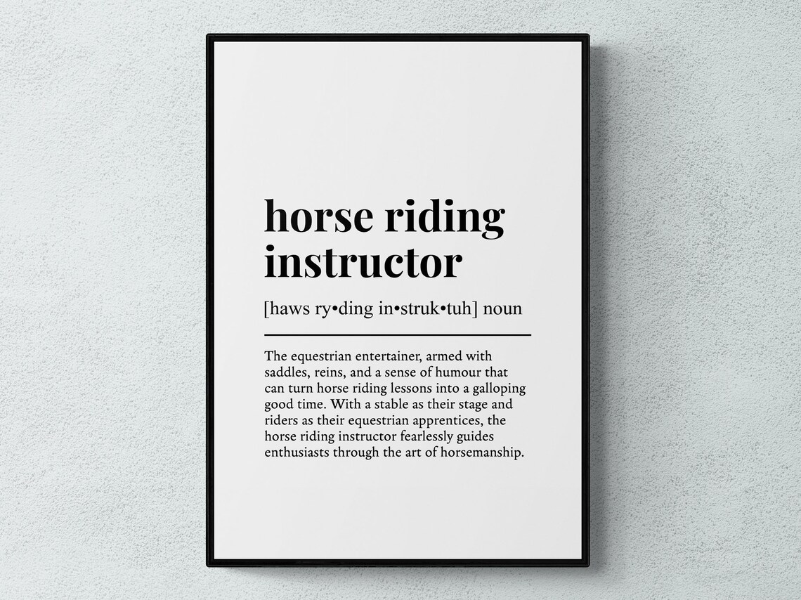 Horse Riding Instructor Funny Definition Art Print