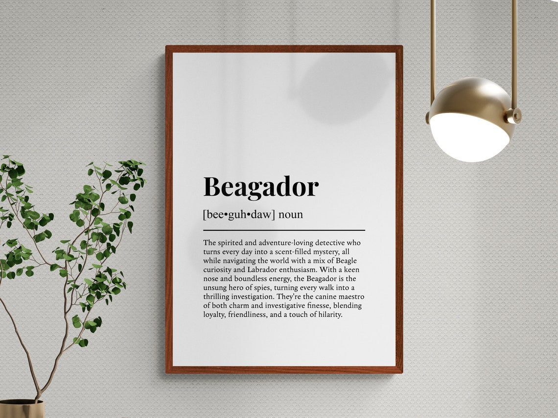 Beagador Funny Dictionary Definition Minimalist Typography Poster - Image 3