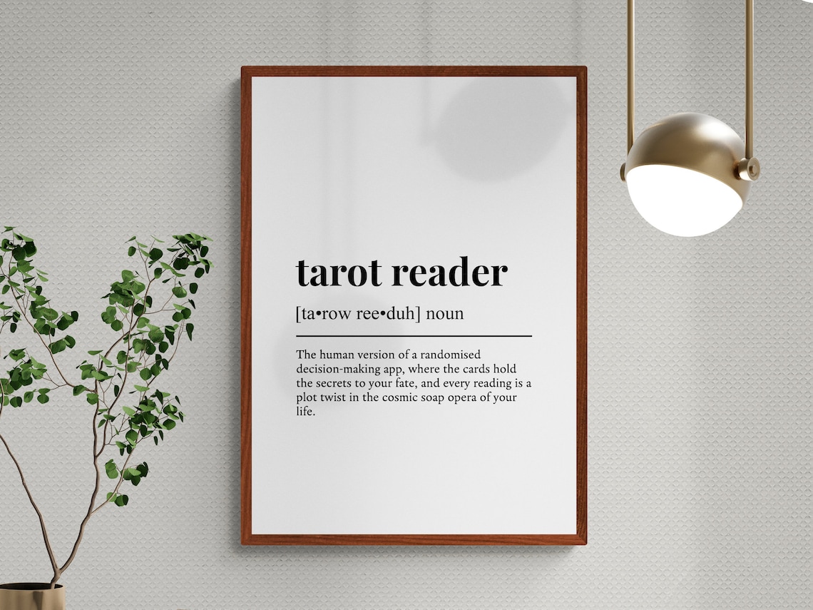 Tarot Reader Funny Definition Spiritual Job Gift Wall Art Print - Image 3