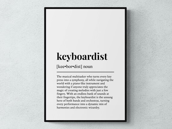 Keyboardist Funny Definition Hobby Gift Wall Art Print