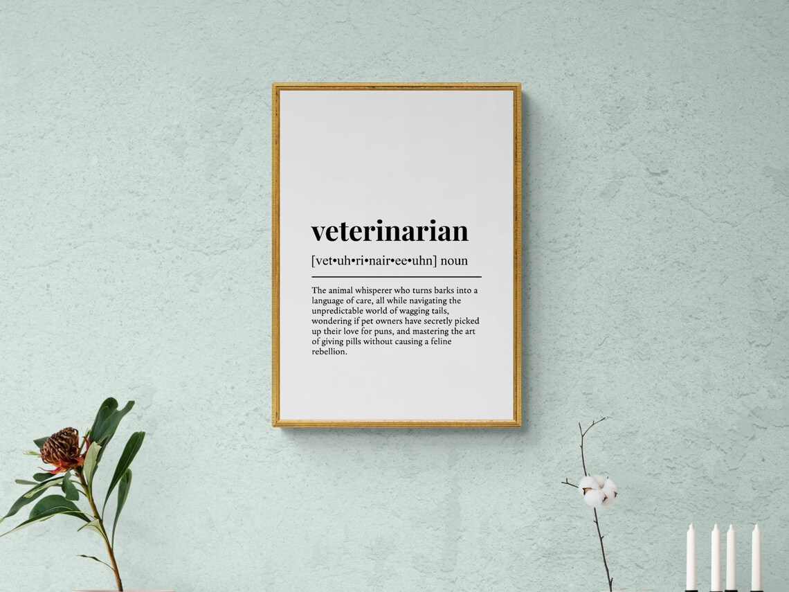 Veterinarian Definition Funny Typography Art Print - Image 2