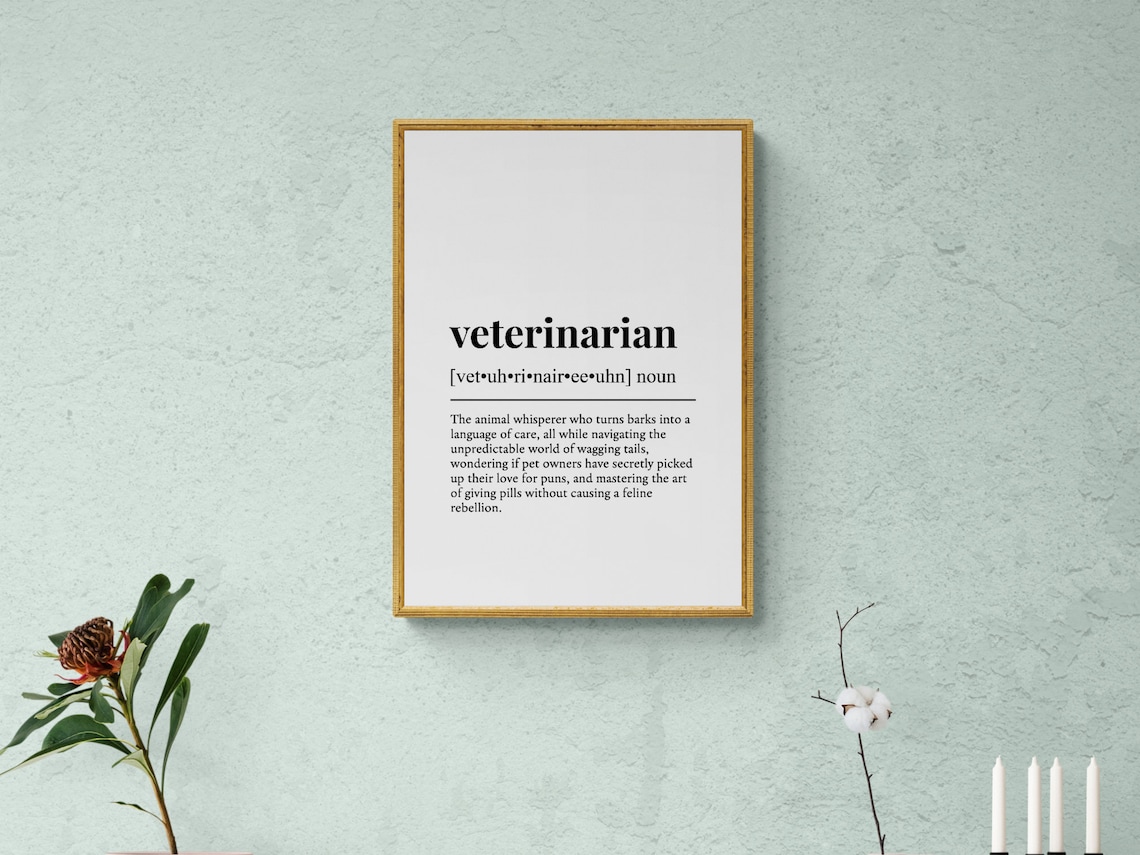 Veterinarian Funny Definition Job Work Gift Wall Art Print - Image 2