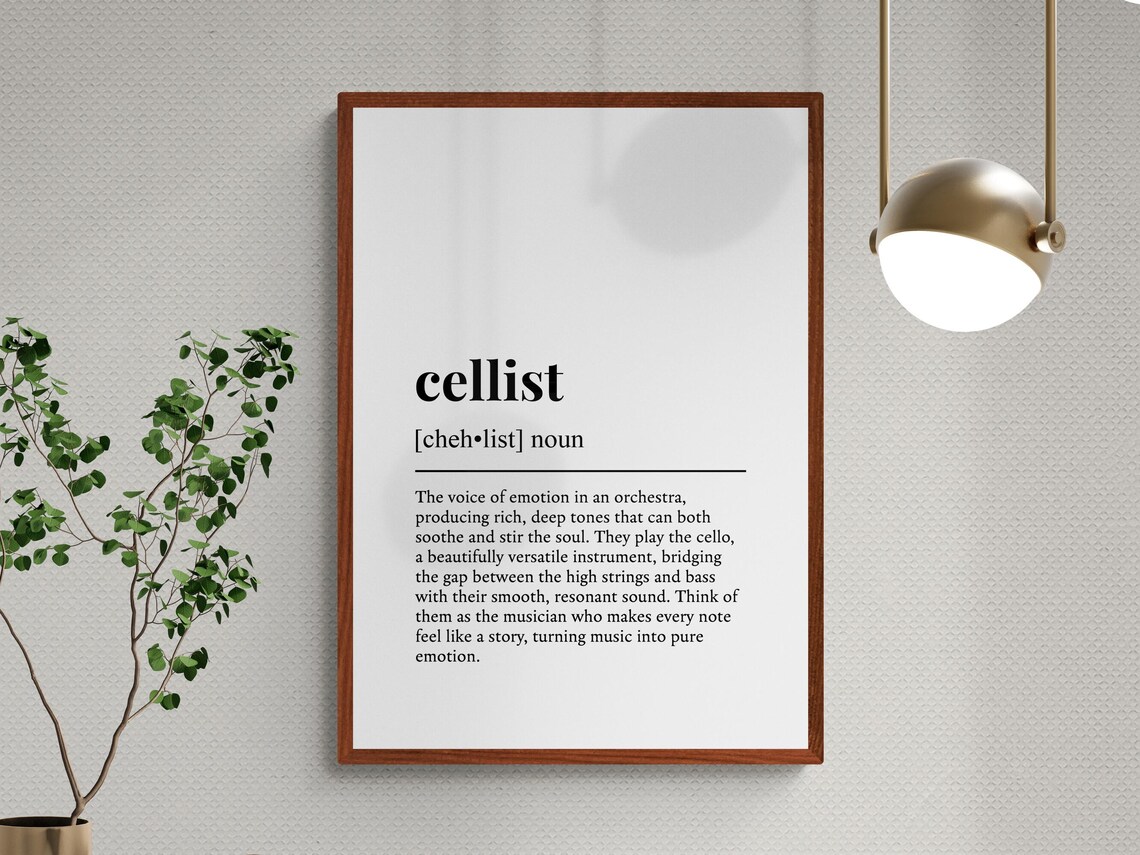 Cellist Funny Definition Art Print, Typography Humor - Image 3