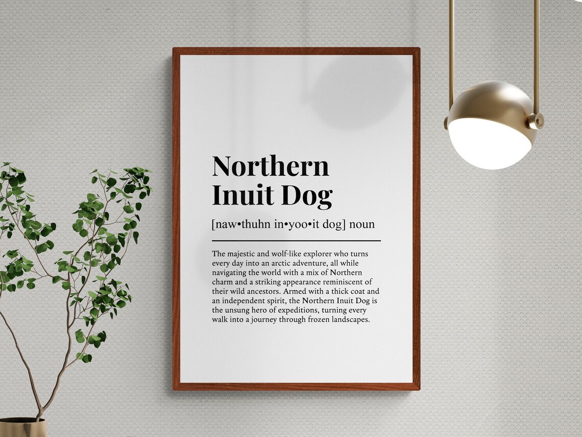 Northern Inuit Funny Definition Dog Art Print - Image 3