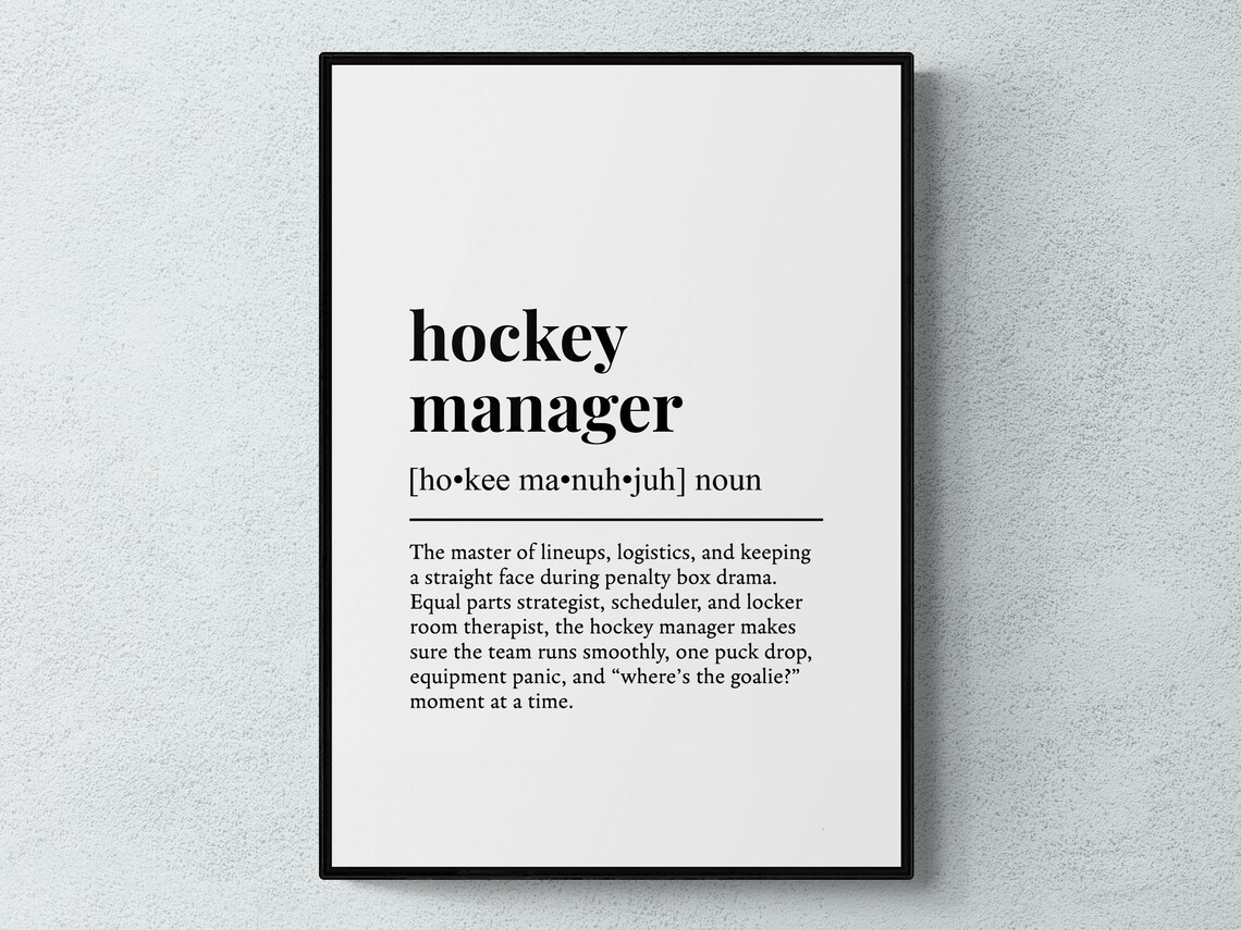 Hockey Manager Funny Definition Job Work Gift Wall Art Print