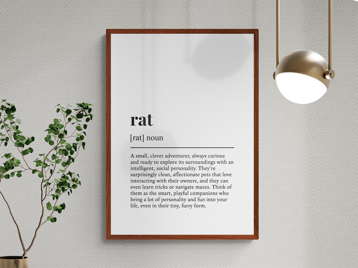 Rat Funny Definition, Pet Humor Poster Print - Image 3