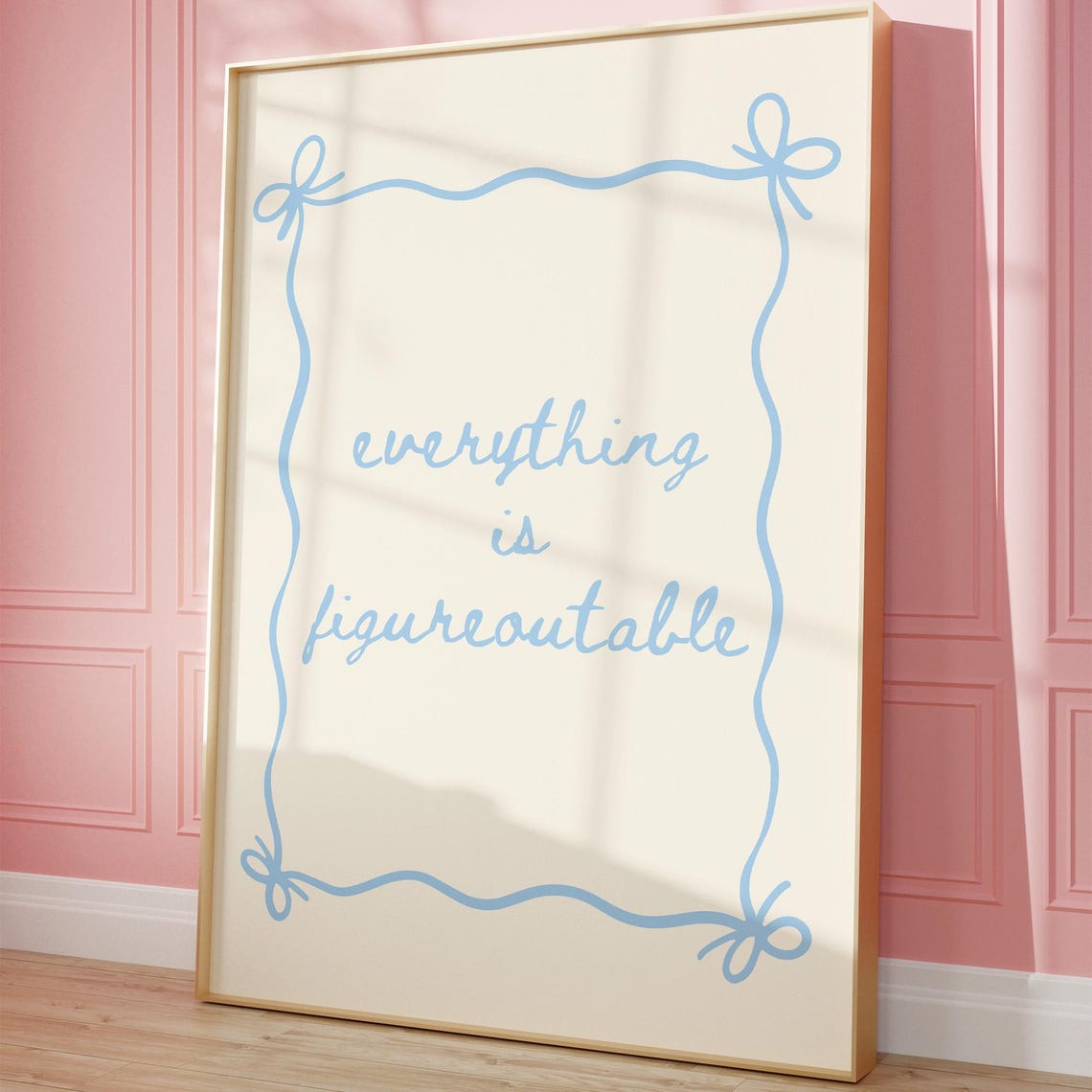 Everything Is Figureoutable Inspirational Quote Script Wall Art