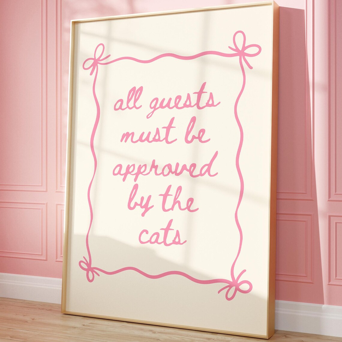 Guests Must Be Approved By The Cats, Funny Cat Poster