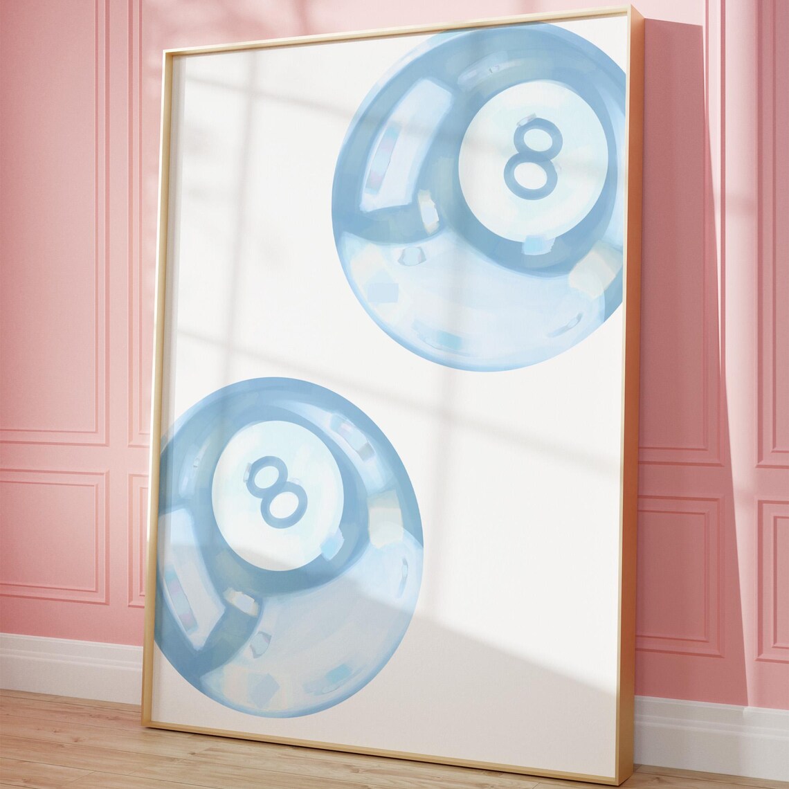 Blue Lucky 8 Ball Poster, Y2K Dorm Decor