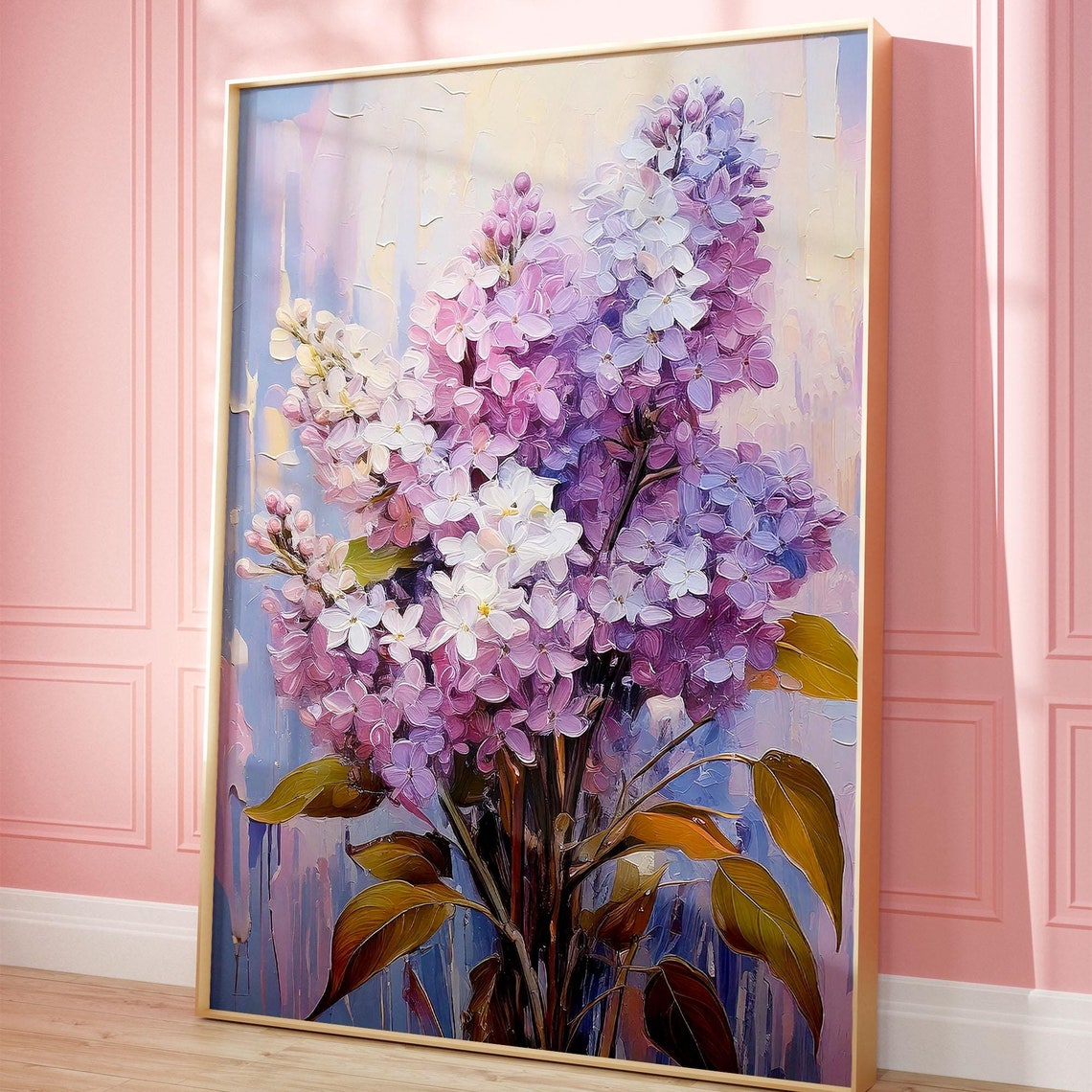 Lilac Wall Art Print Floral Poster Botanical Pastel Modern Farmhouse