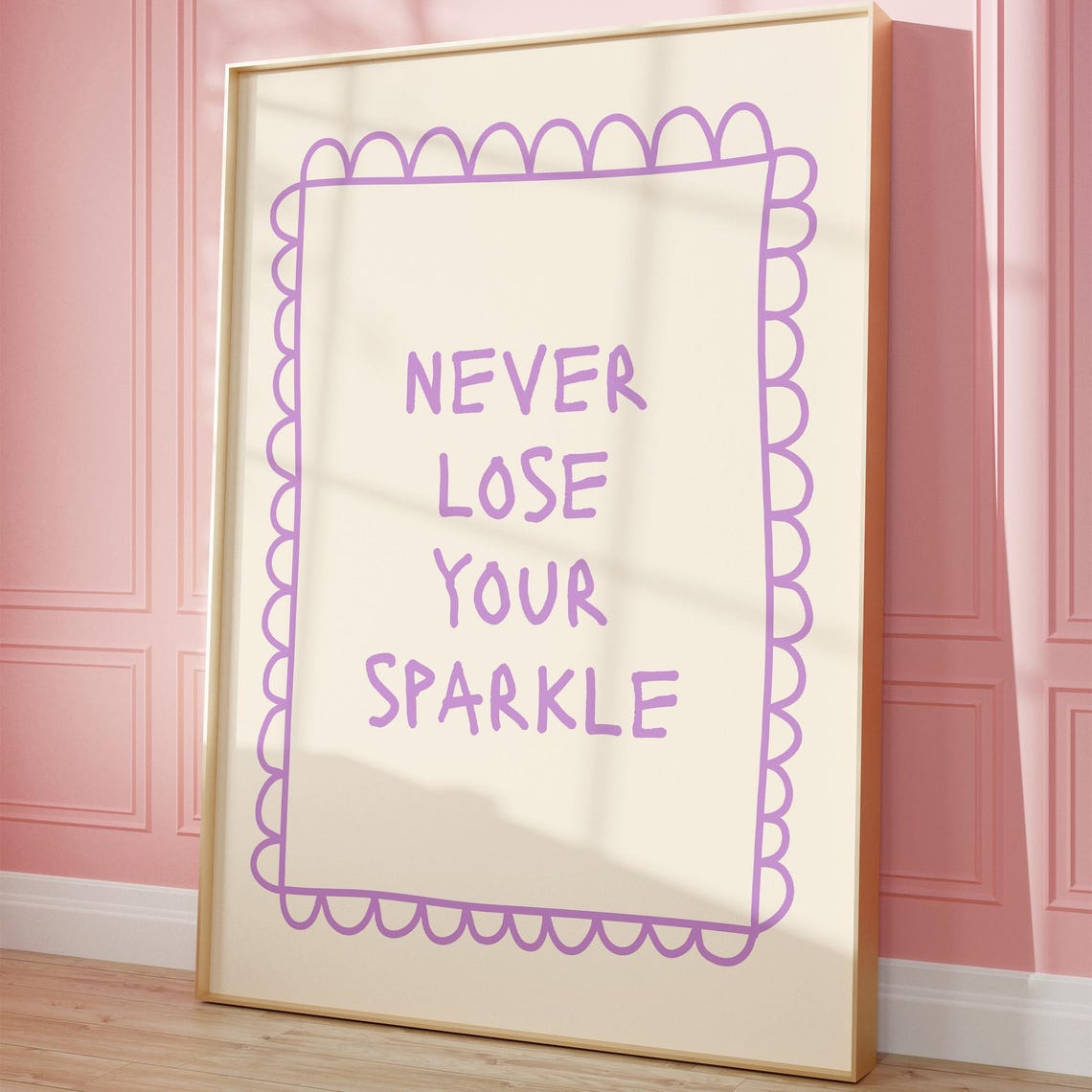 Never Lose Your Sparkle Purple Hand Lettered Girly Quote Poster