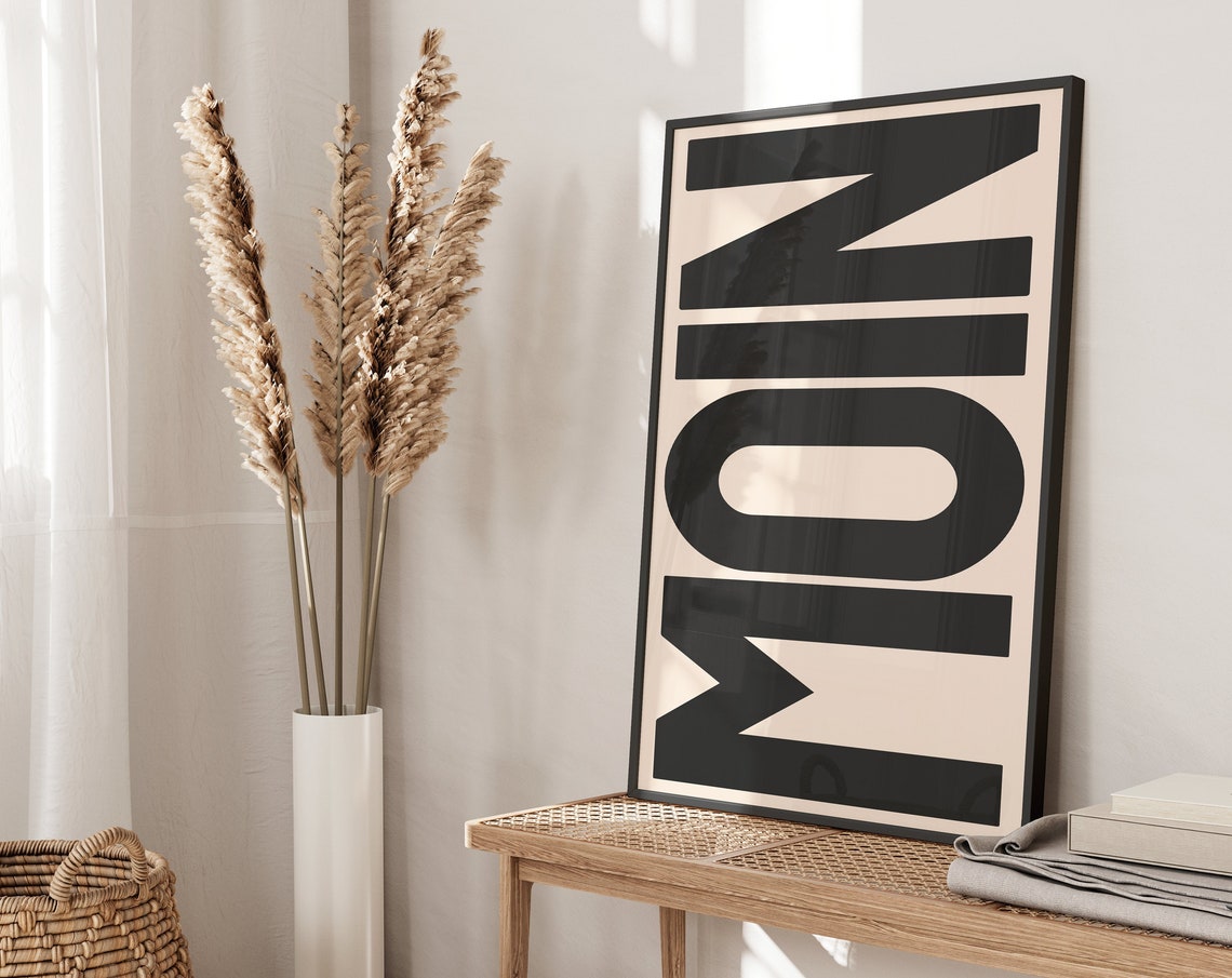 Moin Minimalist Hello Sign Art Print, German - Image 3