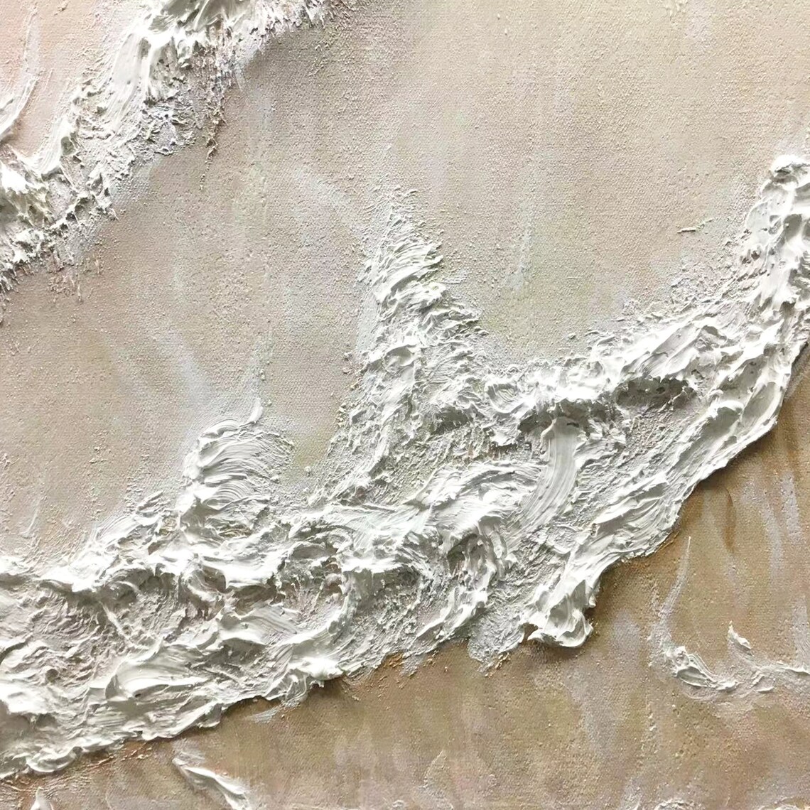 Sandstone Texture White Wave Abstract Wall Art Print - Image 2