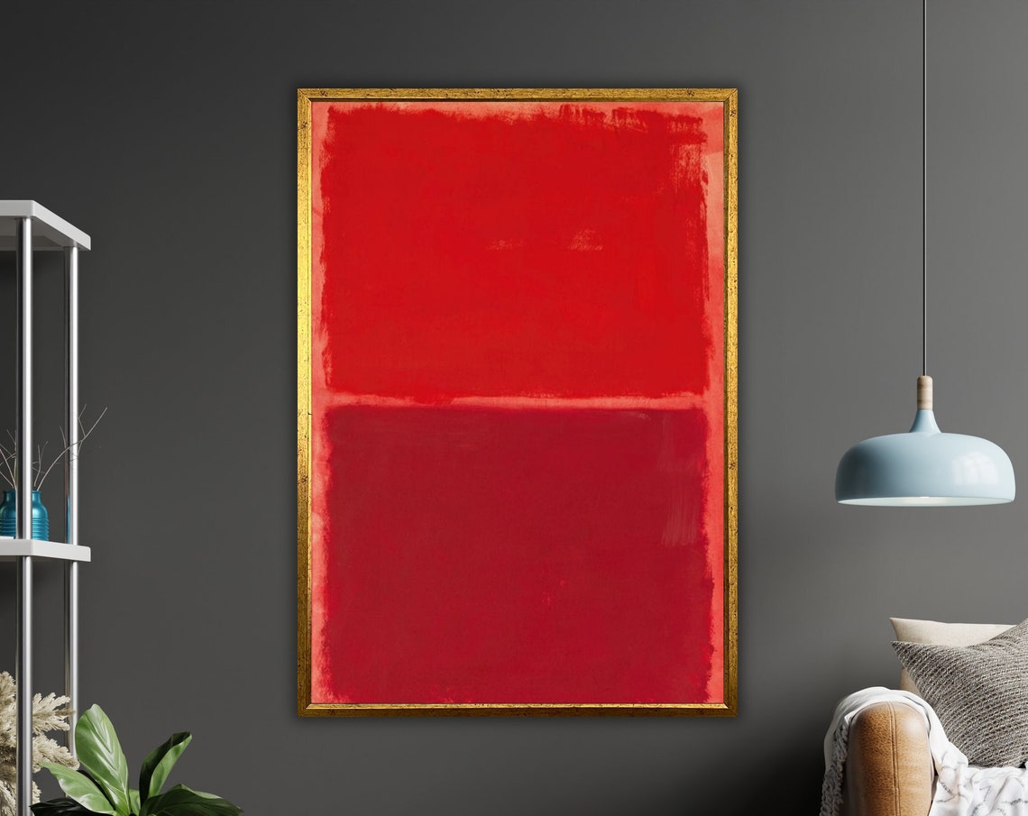 Bold Red Abstract Color Field Rothko Inspired Modern Wall Poster
